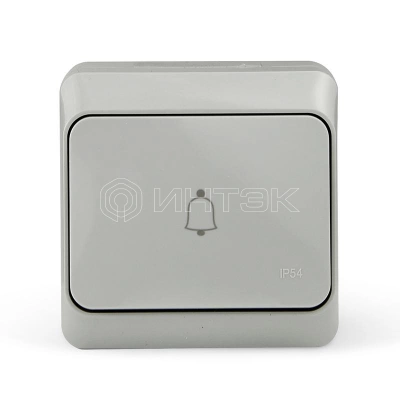Кнопка звонка ОП Nix 10А IP54 250В сер. TOKOV ELECTRIC TKE-NX-DB-C06-IP54 изображение, фото