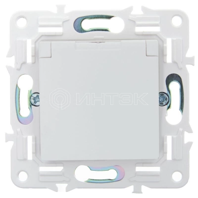 Розетка 1-м SKANDY 16А IP44 с заземл. защ. шторки с крышкой SK-R11W арктич. бел. IEK SK-R16-16-44-K01 изображение, фото