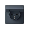 Розетка ArtGallery 16А IP20 с заземл. защ. шторки с крышкой механизм грифель Systeme Electric GAL000746 изображение, фото