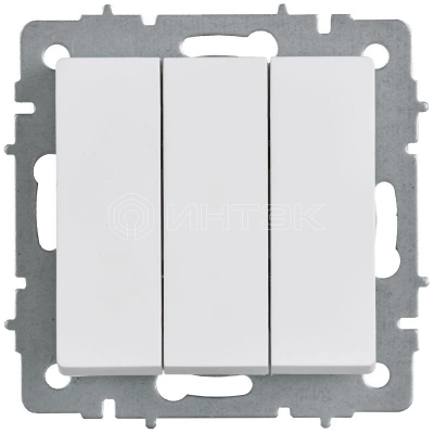 Выключатель 3-кл. СП BRITE ВС10-3-0-БрАБ 10А механизм арктич. бел. IEK BR-V30-0-10-K91 изображение, фото