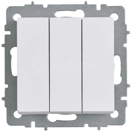 Выключатель 3-кл. СП BRITE ВС10-3-0-БрАБ 10А механизм арктич. бел. IEK BR-V30-0-10-K91 изображение, фото