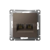 Розетка компьютерная 2-м AtlasDesign RJ45 кат.5E механизм мокко Systeme Electric ATN000685 изображение, фото