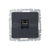 Розетка компьютерная СП RJ45 кат.5E BRITE РК10-БрГ механизм графит IEK BR-K10-1-K53 изображение, фото