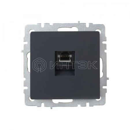 Розетка компьютерная СП RJ45 кат.5E BRITE РК10-БрГ механизм графит IEK BR-K10-1-K53 изображение, фото