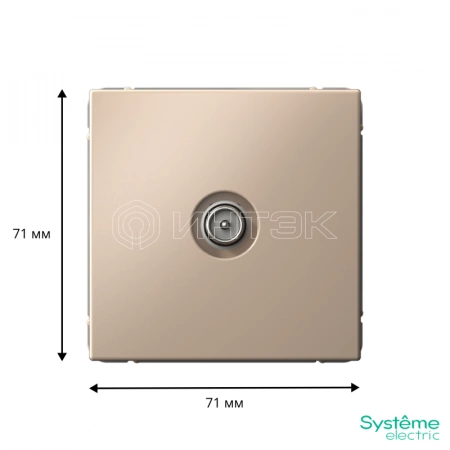 Розетка телевизионная оконечная TV ArtGallery 1дБ механизм песочн. Systeme Electric GAL001291 изображение, фото
