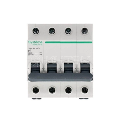 Выключатель автоматический модульный 4п B 6А 4.5кА City9 Set 400В Systeme Electric C9F14406 изображение, фото