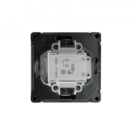Выключатель кнопочный 1-кл. ArtGallery 10А с подсветкой механизм карбон Systeme Electric GAL001016 изображение, фото