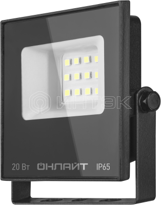 Прожектор светодиодный 90 844 OFL-03-20-6.5K-BL-IP65-LED 20Вт IP65 6500К 1600лм черн. ОНЛАЙТ 90844 изображение, фото
