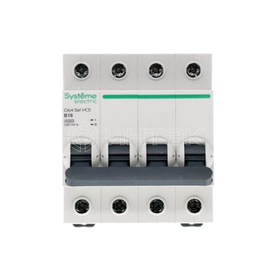 Выключатель автоматический модульный 4п B 16А 4.5кА City9 Set 400В Systeme Electric C9F14416 изображение, фото