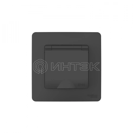 Розетка 1-м СП Blanca 16А IP44 250В с заземл. защ. шторки с крышкой антрацит Systeme Electric BLNRS441116 изображение, фото