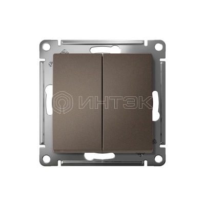 Выключатель 2-кл. СП AtlasDesign 10А IP20 (сх. 5) 10AX механизм мокко Systeme Electric ATN000651 изображение, фото