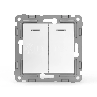 Выключатель 2-кл. СП Pixel 10А IP20 с индикатором механизм бел. TOKOV ELECTRIC TKE-PX-V2I-C01 изображение, фото