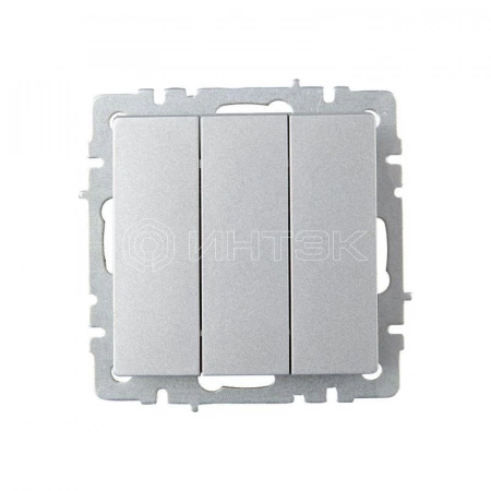 Выключатель 3-кл. СП BRITE ВС10-3-0-БрА 10А механизм алюм. IEK BR-V30-0-10-K47 изображение, фото