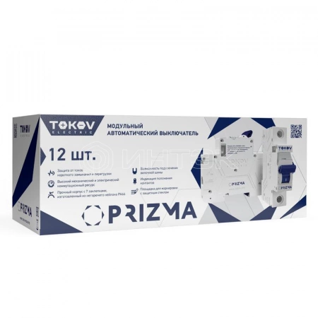 Выключатель автоматический модульный 1п C 10А 4.5кА PRIZMA TOKOV ELECTRIC TKE-PZ45-MCBI-1-10-C изображение, фото