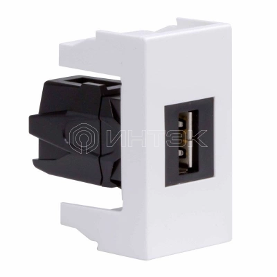 Розетка USB 1-м 1мод. Viva USB 2.0 бел. DKC 42018 изображение, фото