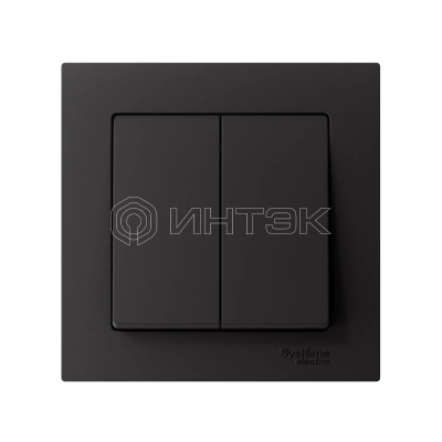 Выключатель 2-кл. СП AtlasDesign 10А IP20 (сх. 5) 10AX в сборе карбон Systeme Electric ATN001052 изображение, фото