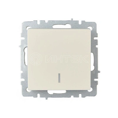 Выключатель 1-кл. СП BRITE ВС10-1-1-БрКр 10А с индик. механизм беж. IEK BR-V10-1-10-K10 изображение, фото