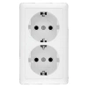 Розетка 2-м ОП Хит 16А 250В с заземл. без защ. шторок бел. Systeme Electric RA16-238-B изображение, фото