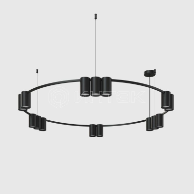 Светильник ORBIT 15Вт 15xGU10 IP20 LED подвесной алюм. матов. черн. DENKIRS 764326 изображение, фото