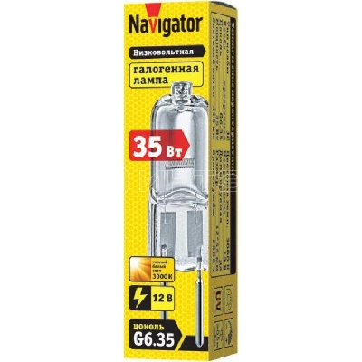 Лампа галогенная 94 211 JC 35Вт clear G6.35 12В 2000h Navigator 94211 изображение, фото