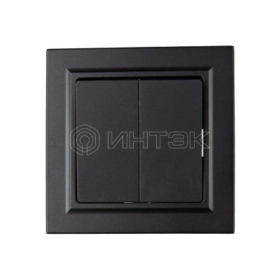 Выключатель 2-кл. СП BRITE ВСР10-2-0-БрЧ 10А в сборе черн. IEK BR-V20-0-10-K02-F изображение, фото