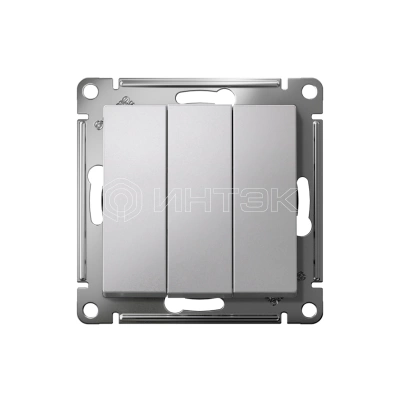 Выключатель 3-кл. СП AtlasDesign 10А IP20 (сх. 1+1+1) 10AX механизм алюм. Systeme Electric ATN000331 изображение, фото