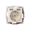 Розетка 1-м СП AtlasDesign 16А IP20 с 2-мя заряд. устройствами USB тип A+A 5В/2.4А 2х5В/1.2А механизм беж. Systeme Electric ATN000230 изображение, фото