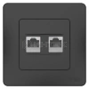 Розетка компьютерная + телефонная 2-м СП Blanca RJ45 кат.5E + RJ11 антрацит Systeme Electric BLNIS045116 изображение, фото