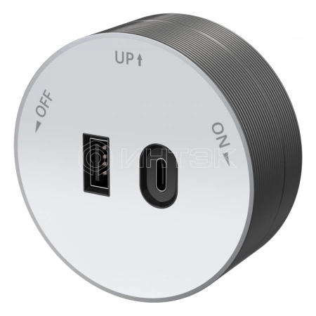 Розетка MultiTrack с 2-мя заряд. устройствами USB тип А+С 18Вт 5В/3А бел. Systeme Electric MTK13003W изображение, фото