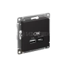 Розетка USB AtlasDesign тип A+C 45Вт QC PD высокоскор. ЗУ механизм карбон Systeme Electric ATN001029 изображение, фото