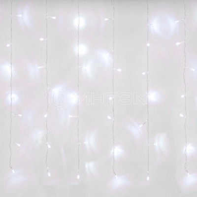 Занавес LED со статическим свечением ULD-C3020-240/STK WHITE IP44 3х2м соед. 240 диодов бел. свет провод прозр. Uniel UL-00007213 изображение, фото