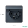 Розетка ArtGallery 16А IP20 с заземл. защ. шторки с крышкой механизм грифель Systeme Electric GAL000746 изображение, фото