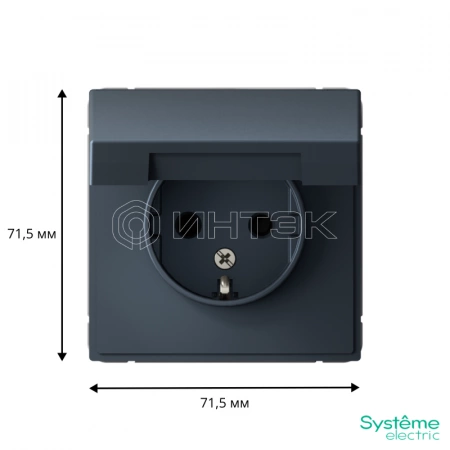 Розетка ArtGallery 16А IP20 с заземл. защ. шторки с крышкой механизм грифель Systeme Electric GAL000746 изображение, фото