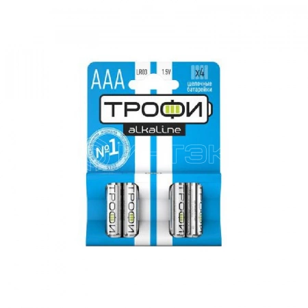 Элемент питания алкалиновый AAA/LR03 4BL (блист.4шт) Трофи C0034915 изображение, фото