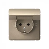 Розетка ArtGallery 16А IP44 с заземл. со шторками с крышкой механизм шампань Systeme Electric GAL440546 изображение, фото