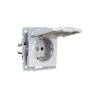 Розетка BRITE РСбш10-3-БрА 16А IP20 с заземл. защ. шторки с крышкой механизм алюм. IEK BR-R16-16-K47 изображение, фото