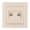 Розетка компьютерная 2-м СП Минск RJ45 беж. EKF ERK02-035-20 изображение, фото