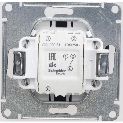 Переключатель проходной 1-кл. СП Glossa 10А IP20 (сх. 6) 10AX механизм шоколад. Systeme Electric GSL000861 изображение, фото
