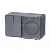 Блок ОП AtlasDesign PROFI IP54 (розетка 1-м 16А заземл. защ. шторки + 2-кл. выключатель 10А) антрацит Systeme Electric ATN544074 изображение, фото
