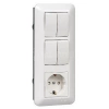 Блок СП Blanca / Прима (розетка с заземл. + 2-кл. + 2-кл. выкл.) (розн. упак.) бел. Systeme Electric BK2VR-008B-BI изображение, фото