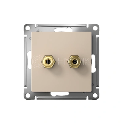 Аудиорозетка двойная AtlasDesign песочн. Systeme Electric ATN001287 изображение, фото