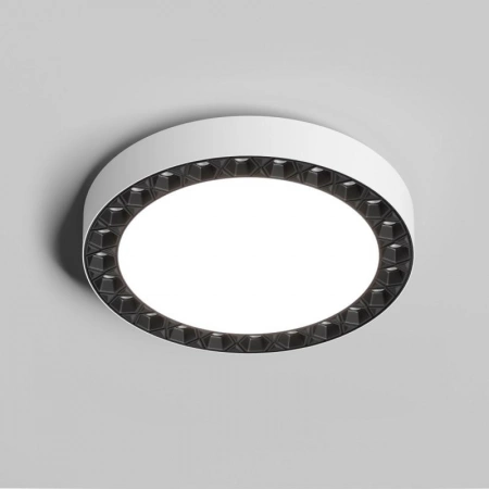 Светильник DUAL 18+18Вт 4000К IP20 d212мм LED накладной алюм./акрил бел./черн. DENKIRS 723078 изображение, фото