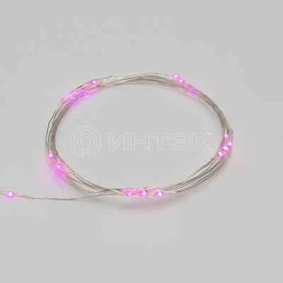 Гирлянда светодиодная "Роса" 2м 20LED роз. 2Вт 4.5В IP20 провод прозр. Neon-Night 303-007 изображение, фото