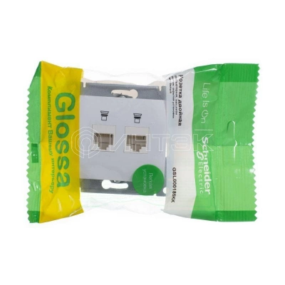 Розетка компьютерная 2-м Glossa RJ45 кат.5E механизм бел. Systeme Electric GSL000185KK изображение, фото