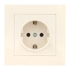 Розетка 1-м СП Валенсия 16А IP20 с заземл. защ. шторки крем. PROxima EKF EWR16-028-20 изображение, фото