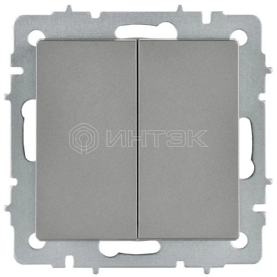 Выключатель перекрестный 2-кл. СП BRITE ВС10-2-3-БрС 10А механизм сталь IEK BR-V23-0-10-K46 изображение, фото