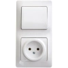 Блок комбинированный Glossa (розетка + 1-кл. выкл.) бел. Systeme Electric GSL000160 изображение, фото