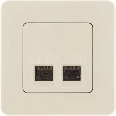 Розетка компьютерная 2-м Inspiria RJ45 кат.5E UTP сл. кость IEK 673836 изображение, фото