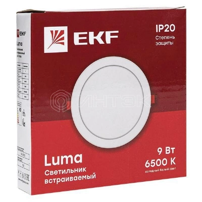 Светильник светодиодный ДВО 1006 9Вт 6500К IP20 встраив. Basic EKF DLL-1006-9-6500 изображение, фото