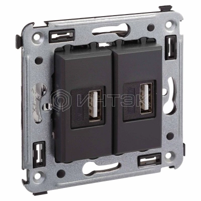 Устройство зарядное USB СП Avanti "Черный матовый" DKC 4412543 изображение, фото